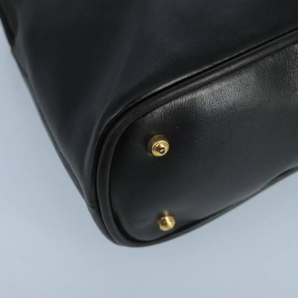 GUCCI Bamboo Hand Bag Leather Black Gold 000 2058 0290 0 Auth kk384 - Picture 11 of 16